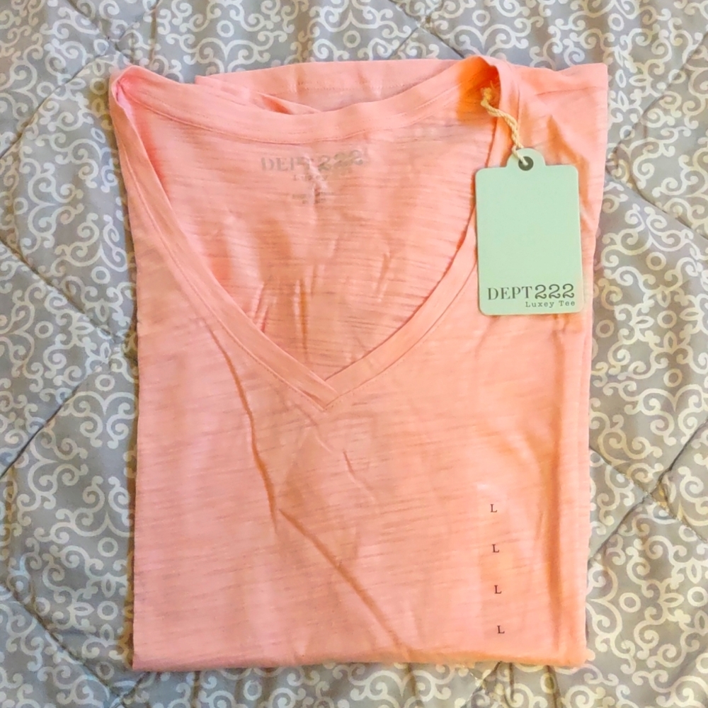Dept222 - Pink Luxey Tee sz LG NWT